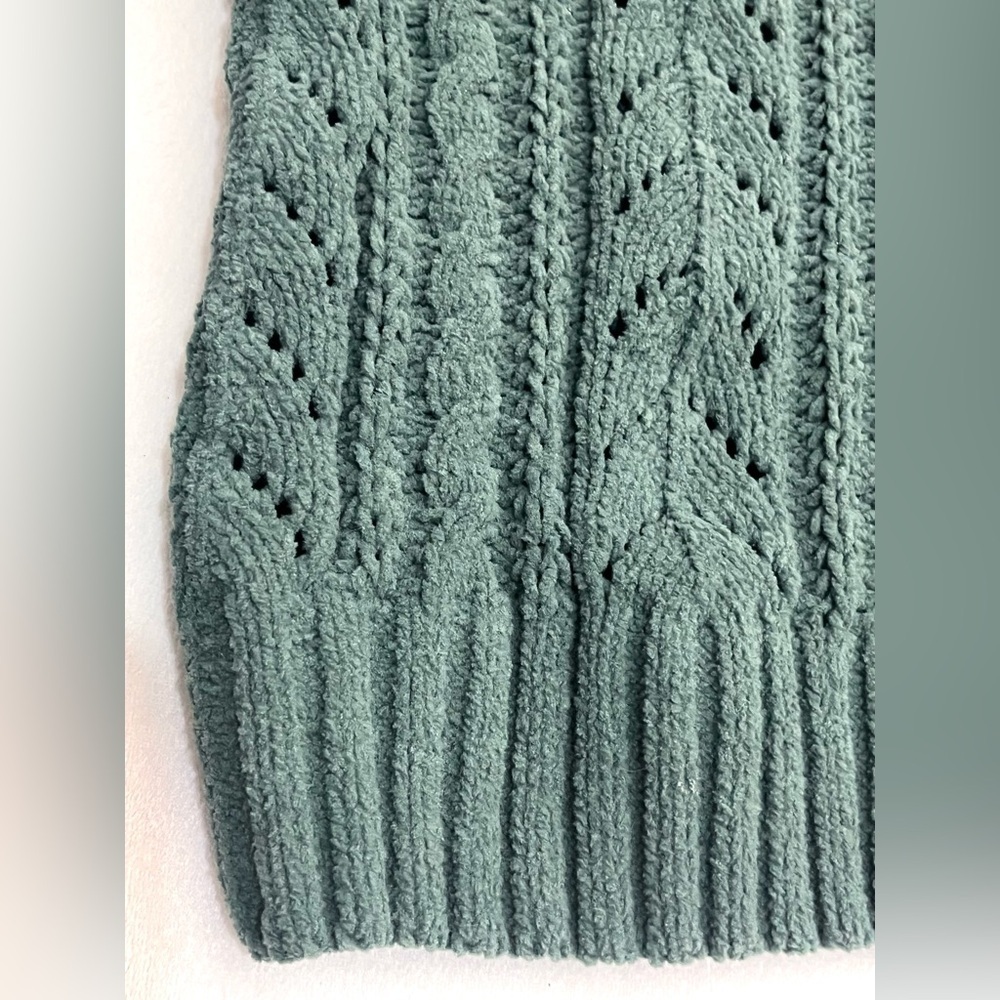 Pink Rose Women’s Polyester Chunky Soft Cozy Cable Knit Green Sweater Small - Picture 4 of 16
